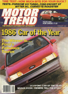 MOTOR TREND 1986 FEB - PORSCHE 911 TURBO, NASCAR